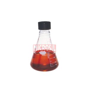 Erlenmeyer flask, screw cap, with capacity scale