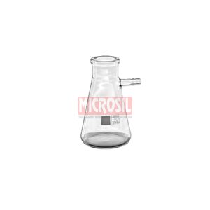 Filtering flask with glass hose connection