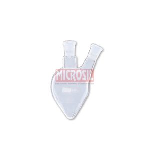 Pear shaped boiling flask, with two necks