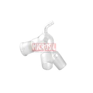 Pig receiver adapter for three flasks, with vacuum connection