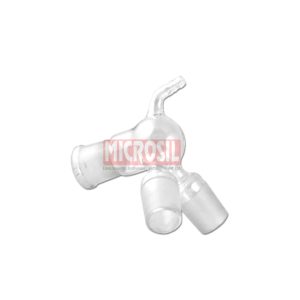 Pig receiver adapter for two flasks, with vacuum connection