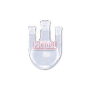 Round bottom flask with three necks, centre neck and two parallel side necks, taper joints